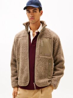 Tommy Hilfiger Vest Teddy Fleece Taupe Grijs - L,XL,XXL