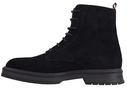 Tommy Hilfiger Veterschoenen Veterboot Suede Zwart - maat