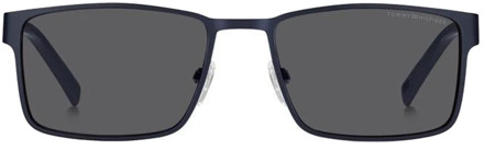 Tommy Hilfiger Vierkante zonnebril metalen frame UV-bescherming Tommy Hilfiger , Blue , Heren - 57 MM