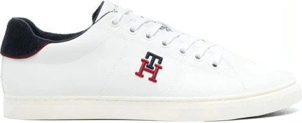 Tommy Hilfiger Witte Leren Casual Sneakers Tommy Hilfiger , White , Heren - 44 Eu,41 Eu,46 Eu,43 Eu,40 Eu,42 Eu,45 EU