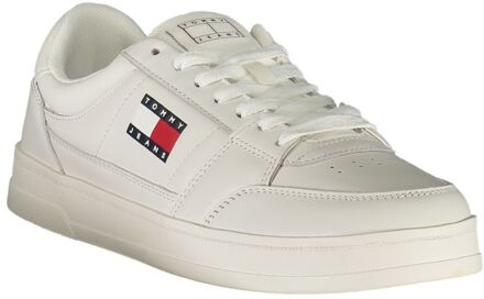 Tommy Hilfiger Witte Leren Sneakers voor Mannen Ivoor