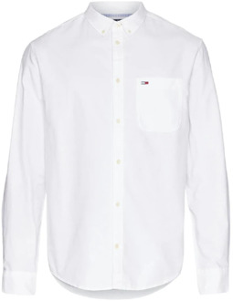 Tommy Hilfiger Witte Oxford Overhemd met Borstzak Tommy Hilfiger , White , Heren - 2Xl,Xl,L,M,S