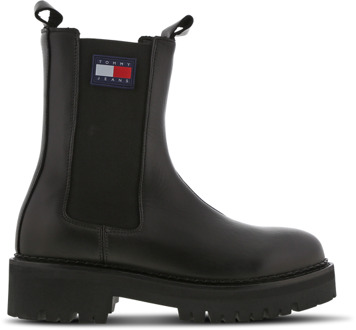 Tommy Jeans Chelsea Sneakers Dames - Zwart - Maat 40 - Leer Black