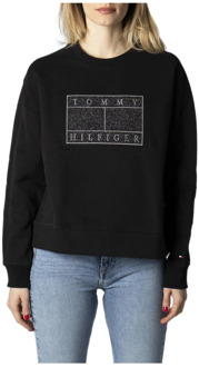 Tommy Jeans Dames Sweatshirt met Stijlvol Print Tommy Jeans , Black , Dames - 2XS