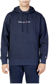 Tommy Jeans Heren Linear Hoodie Tommy Jeans , Blue , Heren - S,Xs