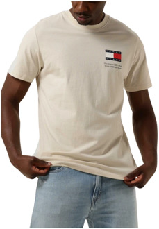 Tommy Jeans Heren Polo & T-shirts Slim Essential Flag Tee Tommy Jeans , Beige , Heren - 2Xl,L