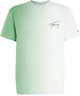 Tommy Jeans Heren T-Shirts Collectie Tommy Jeans , Green , Heren - XS