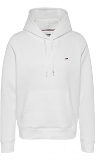 Tommy Jeans Katoenen Hoodie - Wit Tommy Jeans , White , Dames - Xs,2Xs