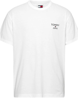 Tommy Jeans Klassiek Katoenen T-Shirt Tommy Jeans , White , Heren - Xl,L,M,S,Xs