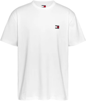 Tommy Jeans Klassiek Logo T-Shirt Tommy Jeans , White , Heren - Xl,L,M