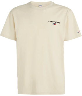 Tommy Jeans Klassieke Fit Logo T-Shirt Tommy Jeans , Beige , Heren - M