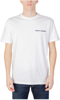 Tommy Jeans Klassieke Linear T-Shirt Tommy Jeans , White , Heren - 2Xl,Xl,L,M