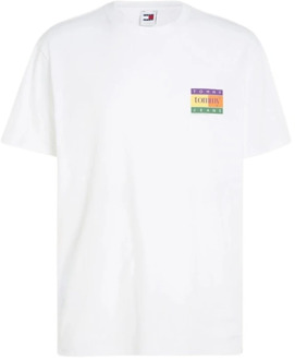 Tommy Jeans Kleurrijk Grafisch Logo T-Shirt Tommy Jeans , White , Heren - Xl,M,S
