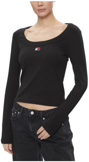 Tommy Jeans Long Sleeve Tops Tommy Jeans , Black , Dames - L,M,Xs