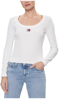 Tommy Jeans Long Sleeve Tops Tommy Jeans , White , Dames - L,M,S