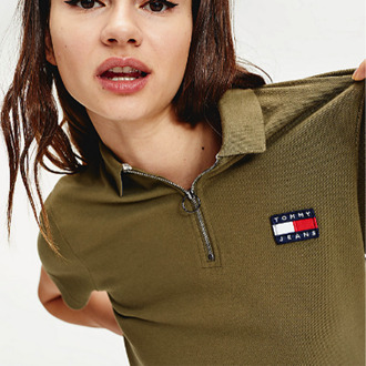 Tommy Jeans Polo Tommy Jeans damesbadge Donkergroen - XS