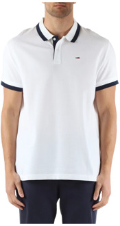 Tommy Jeans Regular Fit Katoenen Polo Shirt Tommy Jeans , White , Heren - 2Xl,Xl,L,M