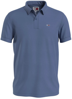 Tommy Jeans Slim Placket Polo Shirt Tommy Jeans , Blue , Heren - 2Xl,Xl,L,M,S