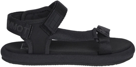 Tommy Jeans Sportieve Zwarte Sandalen Tommy Jeans , Black , Dames - 36 Eu,37 EU