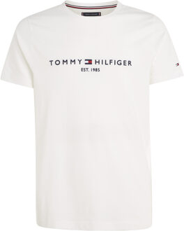 Tommy Jeans T-shirt van biologisch katoen met logoborduring Wit