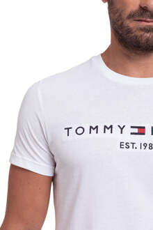Tommy Jeans T-shirt van biologisch katoen met logoborduring Wit
