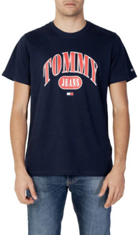 Tommy Jeans Wit Trendy Print T-Shirt Tommy Jeans , Blue , Heren - S