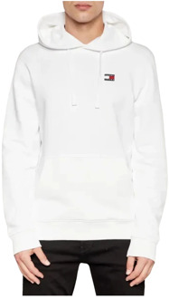 Tommy Jeans Witte Hoodie 100% Katoen Tommy Jeans , White , Heren - M,S