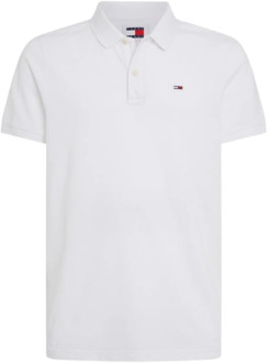 Tommy Jeans Witte Slim Fit Polo Tommy Jeans , White , Heren - Xl,L,M,S