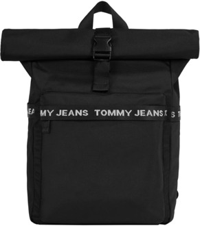 Tommy Jeans Zwarte Rolltop Rugzak Tommy Jeans , Black , Heren - ONE Size