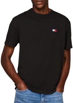 Tommy Jeans Zwarte T-shirts en Polos voor Heren Tommy Jeans , Black , Heren - Xl,S