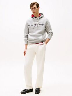 Tommy Logo Hoody  Sporttrui - Maat S  - Mannen - grijs