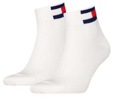 Tommy Men Uni Flag Quarter Sock 2 stuks * Actie * Zwart,Wit,Blauw - Maat 35/38,Maat 39/42,Maat 43/46