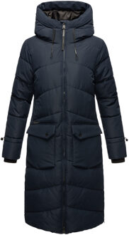 Tomomii dames winterjas – lang, warm & met capuchon Blauw - S