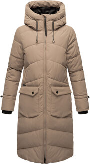 Tomomii dames winterjas – lang, warm & met capuchon Grijs