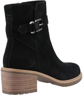 Toms Hailey Buckle Lederen Zwarte Dames Enkellaarzen met Hak
