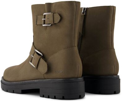 Toms Ionie Moto Leren Vrouwen Canteen Boots Groen - EU 42 / UK 8