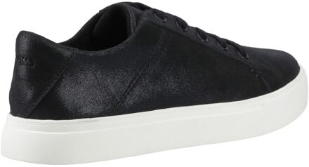 Toms Kameron Veterschoenen Dames Zwart Metalen Leer Sneakers - maat EU 37 / UK 4