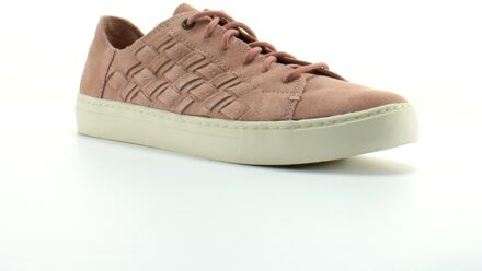 Toms Lenox Bloom Basketweave Pink Leather Womens Lace Up Trainers 10011818 Roze