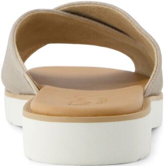 Toms Mae Crossover Leren Damessandalen in Champagne Beige