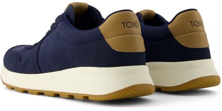 Toms TRVL LITE Retro Leren Heren Sneakers in Marineblauw Navy - EU 46 / UK 11