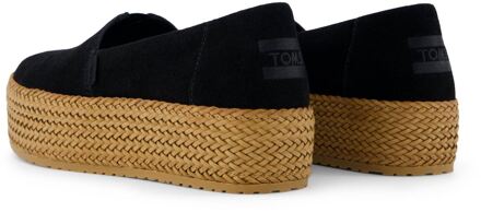 Toms Valencia Leren Zwarte Espadrilles Voor Dames - maat
