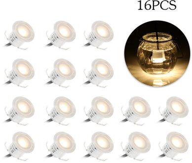 Tomshine 16Pcs Led Dek Licht IP67 0.6 W/stks DC12V Led Dek Licht Verlichting Heldere Warme Lamp Voor Trap Patio tuin Vloer