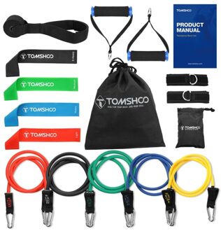 Tomshoo 11Pcs/17Pcs Resistance Bands Set Fitness Rubber Band Yoga Gym Oefening Elastische Loop Band Deur Anker enkelbandjes Set stijl 1 17stk