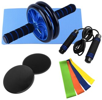 Tomshoo 5-In-1 Ab Wiel Roller Kit Met Push-Up Bar Jump Rope Hand Gripper En knie Pad Abdominale Core Carver Fitness Workout reeks 6