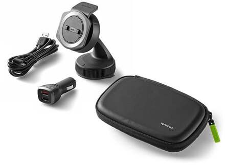 TomTom Bundel met automontagekit en beschermtas (Rider 40/400) Hoesje Zwart