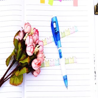 Tomtosh/1 Stuks/Leuke Creatieve Briefpapier Led Zaklamp Multifunctionele Balpen Blauw