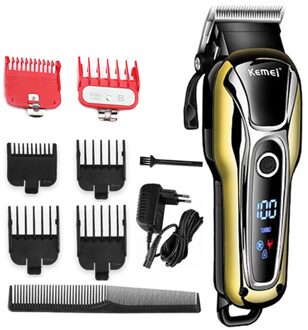 Tondeuse Professionele Lcd Display Haar Trimmer In Tondeuse Voor Mannen Elektrische Trimmers Machine Kapper Haar Snijder Kemei 6combs