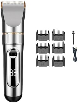 Tondeuse Voor Mannen Draadloze Tondeuse Oplaadbare Mens Haircut Grooming Set Met Led Display En 6 Opzetkammen