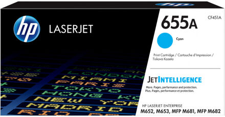 toner 655A cyaan, 10.500 pagina's - OEM: CF451A