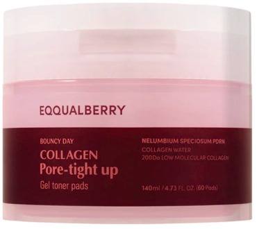Toner Eqqualberry Collagen Pore-tight Gel Toner Pads 60 ml